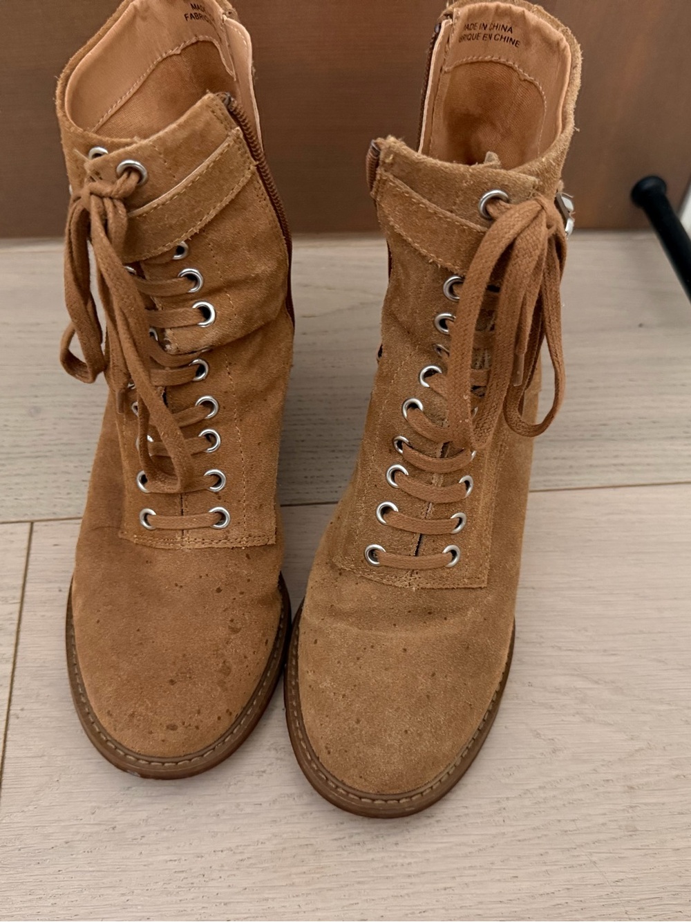 Urban Outfitters Women’s "Suede" Lace-Up Ankle Boots in Tan